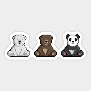 The Trio Bears | We Bears Pixel Art Sticker